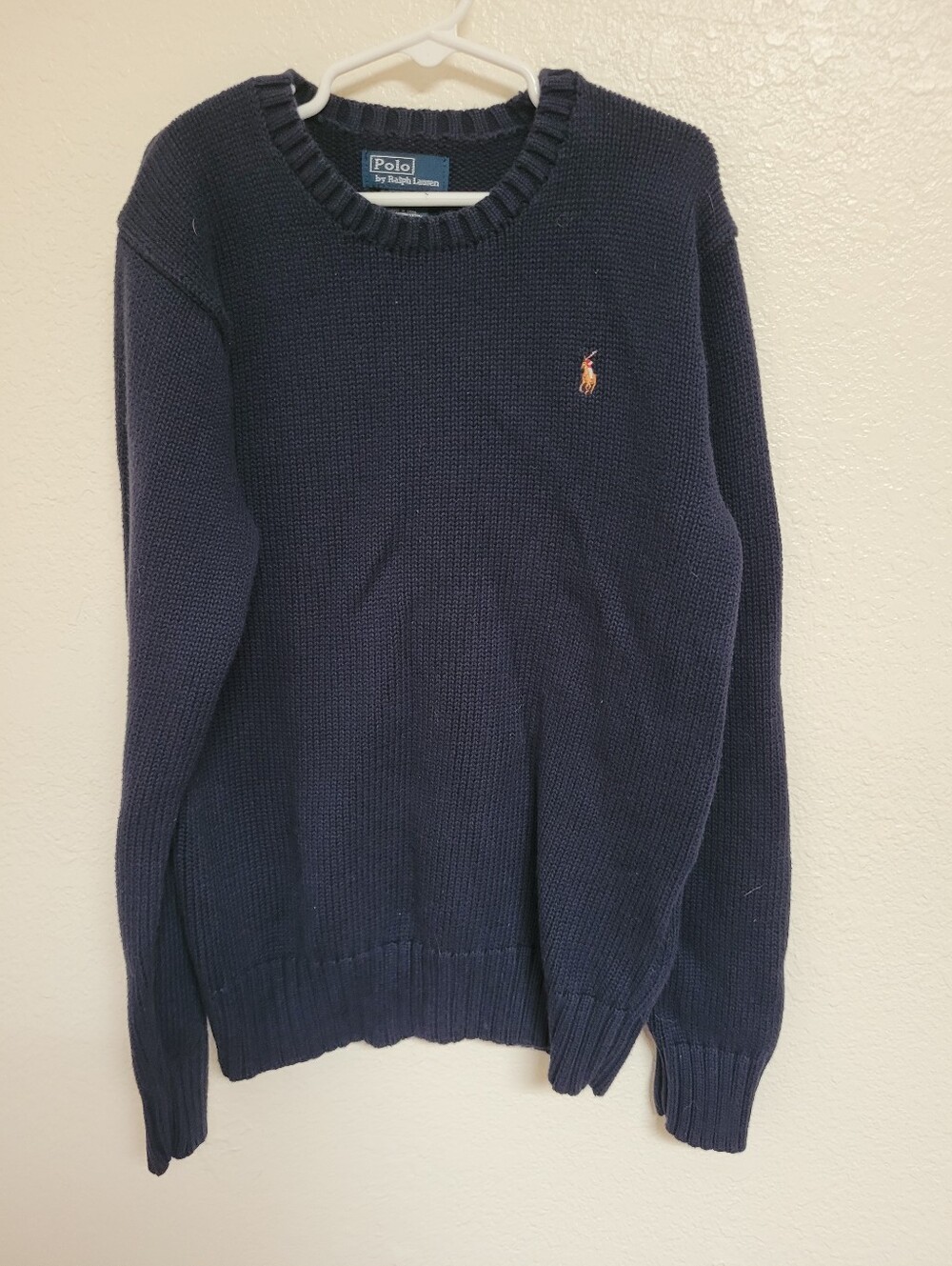 Ralph Lauren Boy’s Navy Crewneck Sweater with Polo Pony
